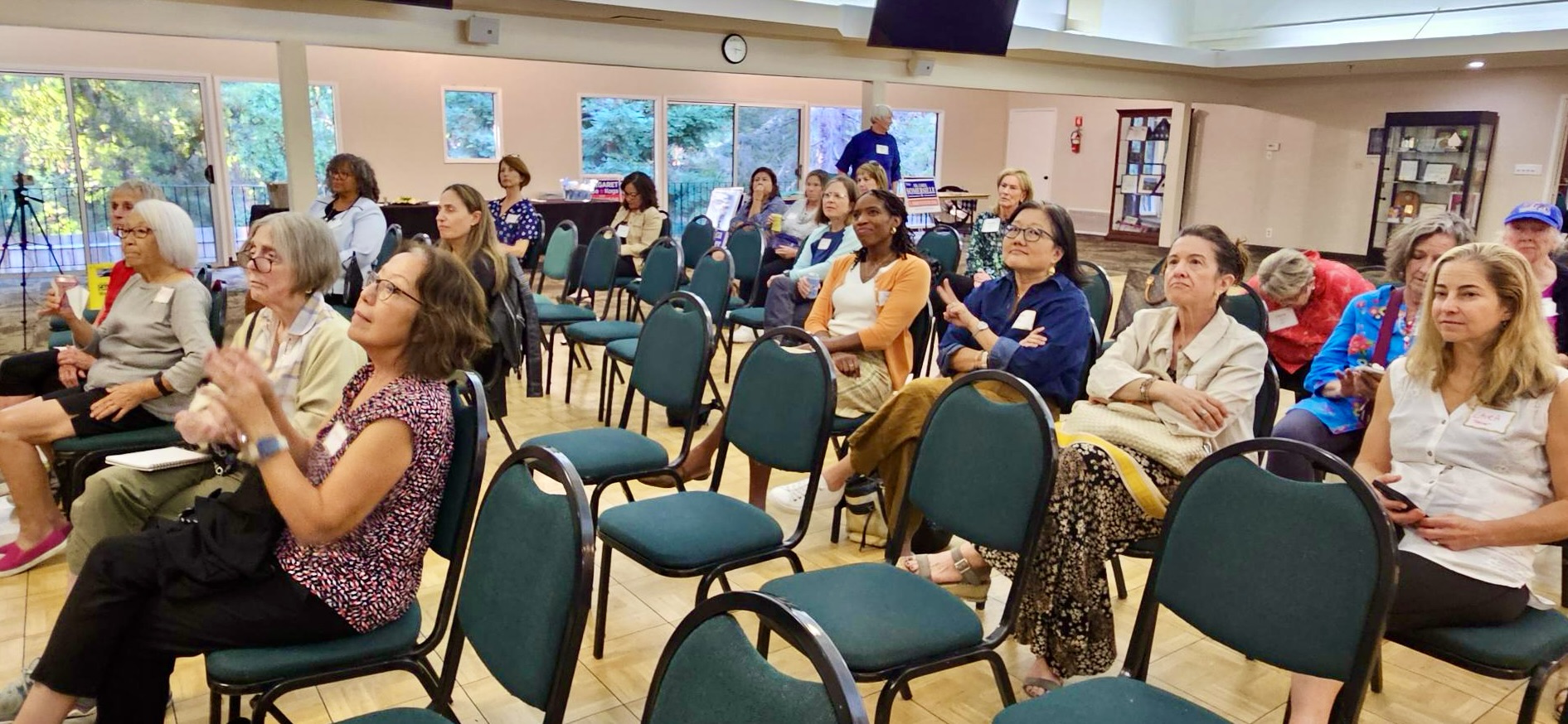 Photo 2: Audience members gather at the City of Los Altos Garden House for the Candidate Forum.